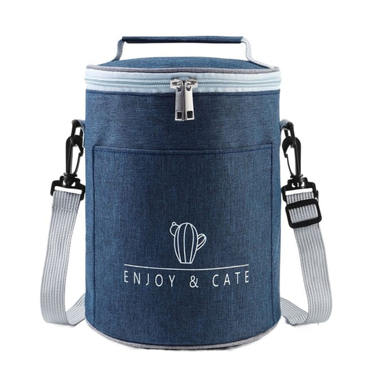 Round Lunch Bag Insulated Lunch Box Foldable & Portable Lunch Tote