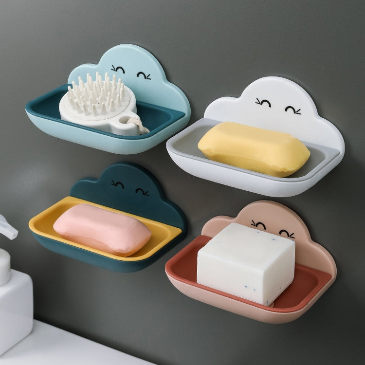 Cloud Soap Box Toilet Creative Wall-mounted Bathroom Toilet Free Punch Double-layer Drain Rack