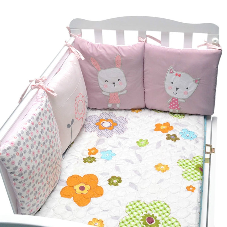 Crib Perimeter Embroidery Bunny Bedding Baby Cotton Anti-collision