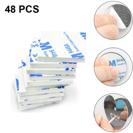 Square EVA Foam Double-sided Adhesive High-viscosity Sponge Sticker, 48 PCS  65x76x1.5mm