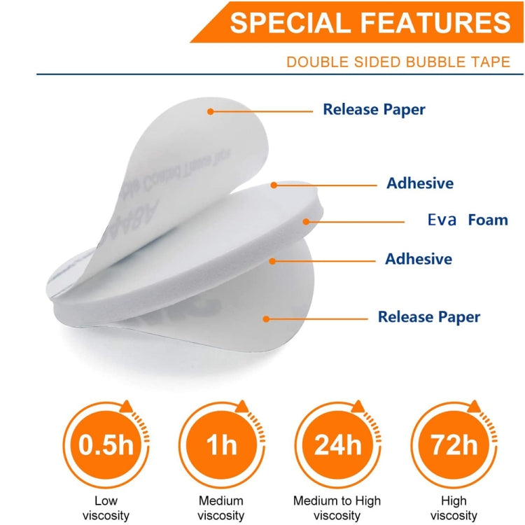 Square EVA Foam Double-sided Adhesive High-viscosity Sponge Sticker, 48 PCS  65x76x1.5mm
