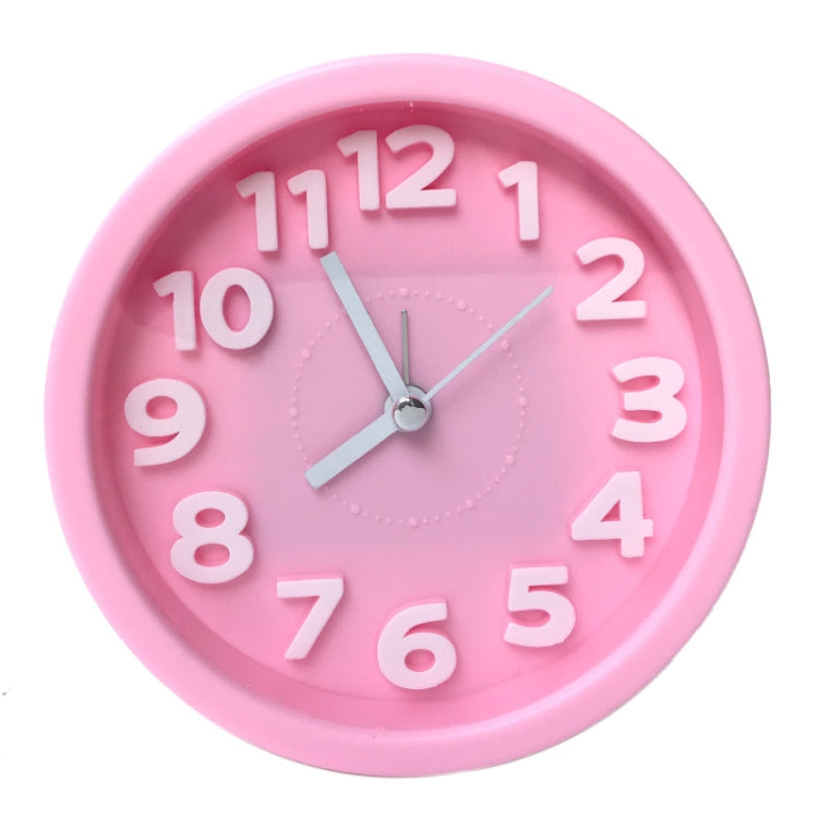 Round 12cm Candy Color Stereo Digital Silent Alarm Clock Children Student Alarm Clock, Round (White), Round (Red), Round (Green), Round (Blue), Round (Pink), Round (Black)