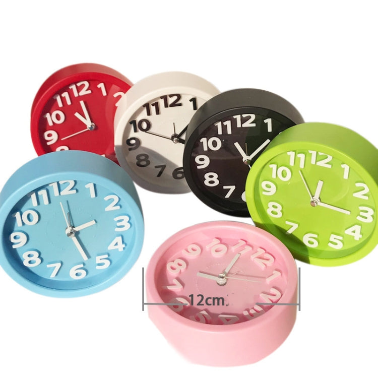 Round 12cm Candy Color Stereo Digital Silent Alarm Clock Children Student Alarm Clock, Round (White), Round (Red), Round (Green), Round (Blue), Round (Pink), Round (Black)