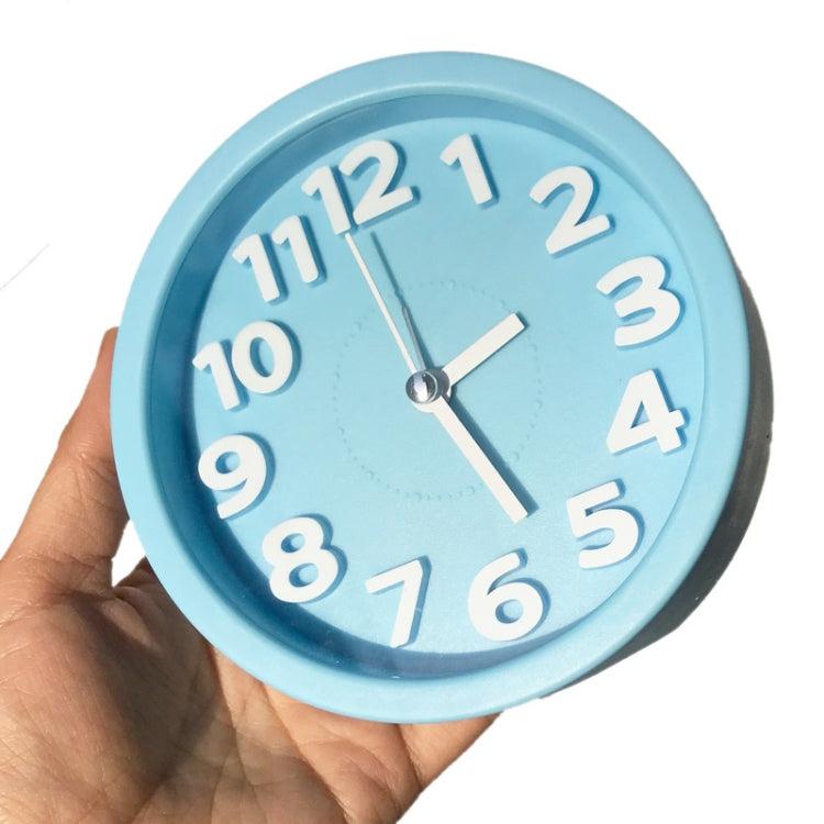 Round 12cm Candy Color Stereo Digital Silent Alarm Clock Children Student Alarm Clock, Round (White), Round (Red), Round (Green), Round (Blue), Round (Pink), Round (Black)