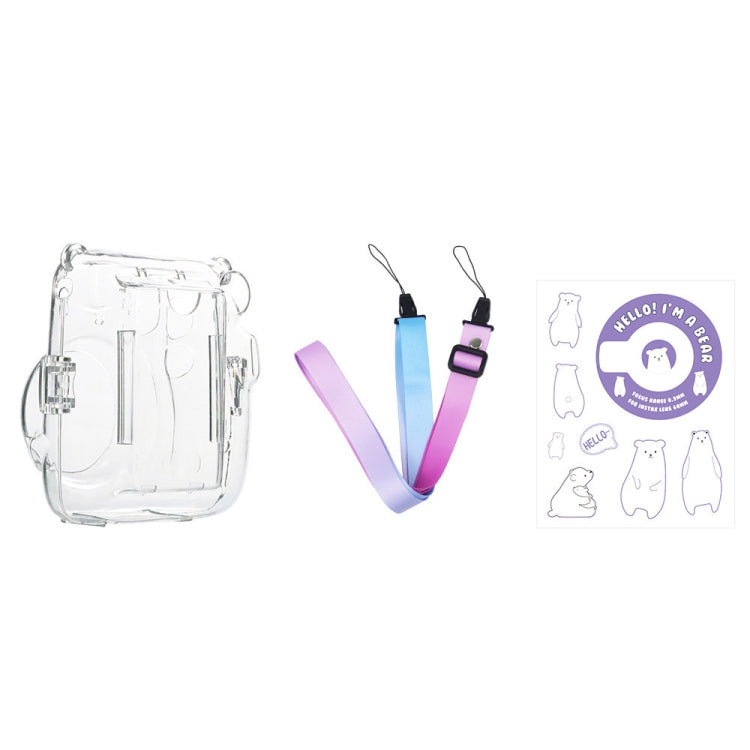 For Fujifilm Instax Mini 11  5sets Storage Case + Shoulder Strap + Sticker 3 In 1 Set