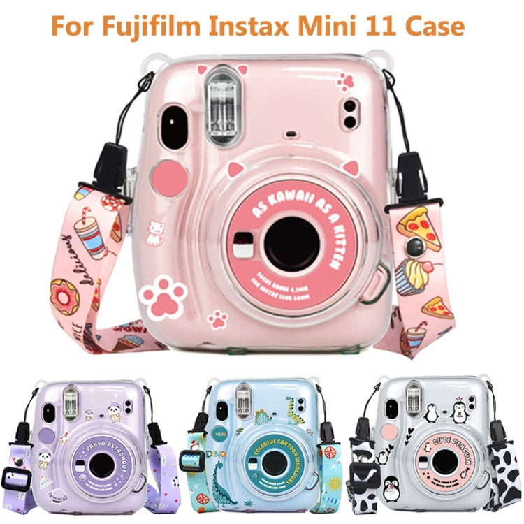 For Fujifilm Instax Mini 11  5sets Storage Case + Shoulder Strap + Sticker 3 In 1 Set
