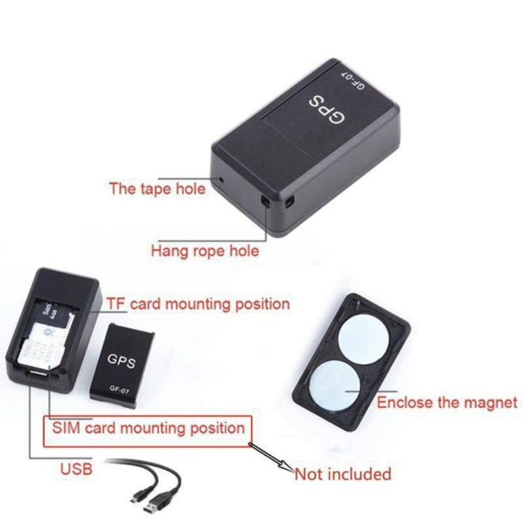 GF07 Mini GPS Tracking Strong Magnetic Locator Voice-controlled Recording Anti-lost Device Only Supports 2G Network