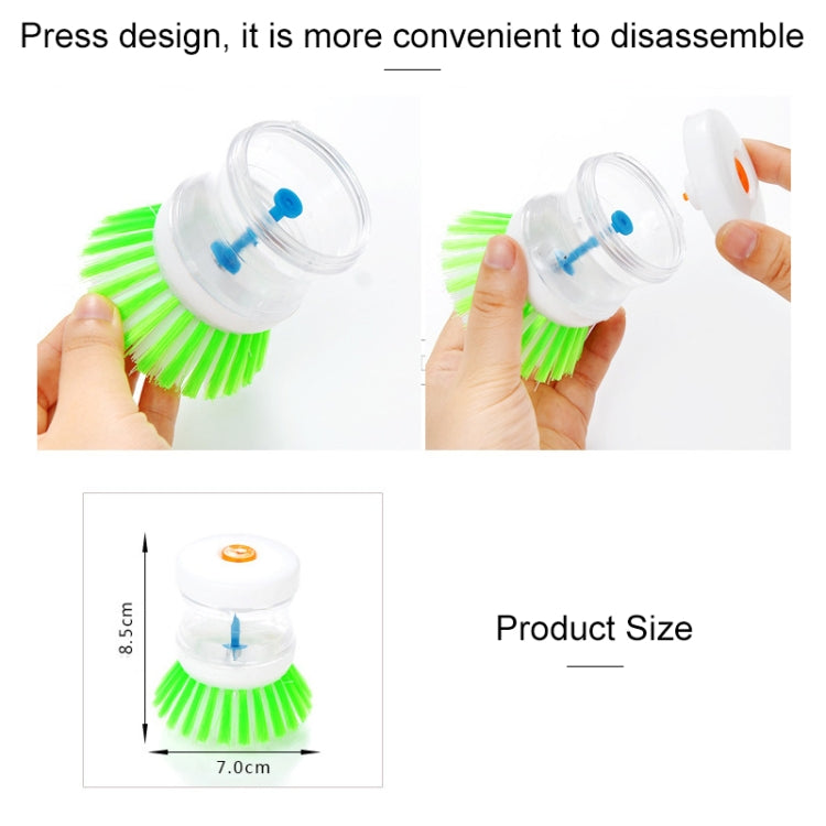 2 PCS Kitchen Washing Utensils Pot Dish Brush With Washing Up Liquid Soap Dispenser, Random Color Delivery