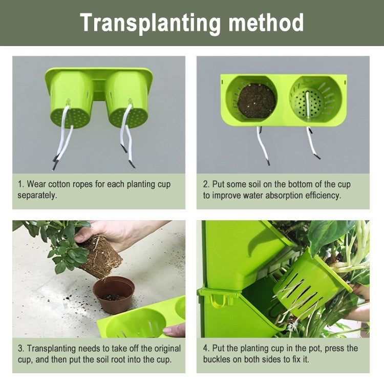 Interior Decoration Plant Wall Flower Pot Living Room Balcony Vertical Green Planting Box Stereo Combination Wall Hanging Pot, Size: 24x14x57 cm