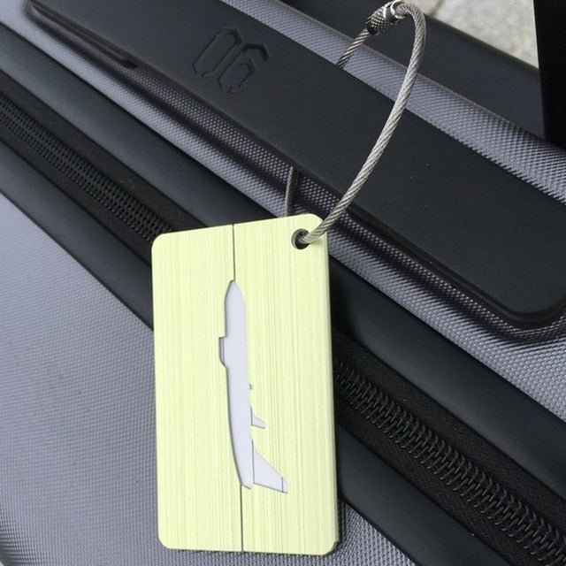 Brush Aluminum Luggage Tag Luggage Boarding Pass Check Tag