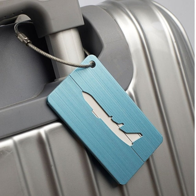 Brush Aluminum Luggage Tag Luggage Boarding Pass Check Tag