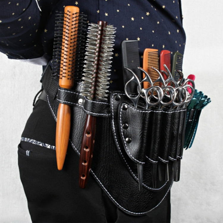 Hairdresser Hair Clipper Comb PU Leather Waist Bag Barber Shop Hair Tools