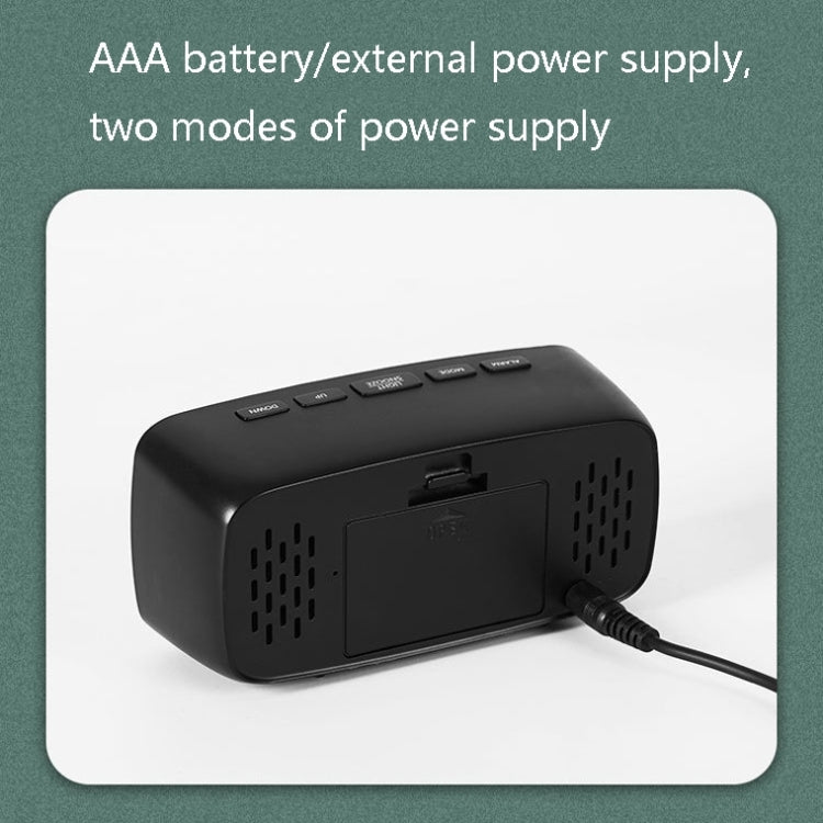 Battery Plug-In Dual-Purpose LED Clock Bedside Alarm Clock,