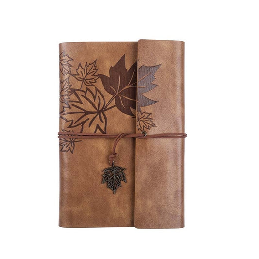 PU Maple Retro Straps Handbook Loose-leaf Notebook, A5