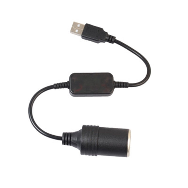 Car Converter Adapter Wired Controller USB to Cigarette Lighter Socket 5V to 12V Boost Power Adapter Cable