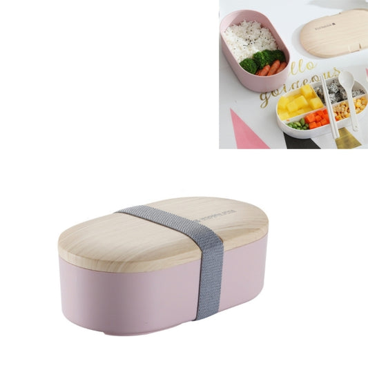 Oval Simple Lunch Box Wooden Sushi Sealed Leak-proof Lunch Box with Cutlery