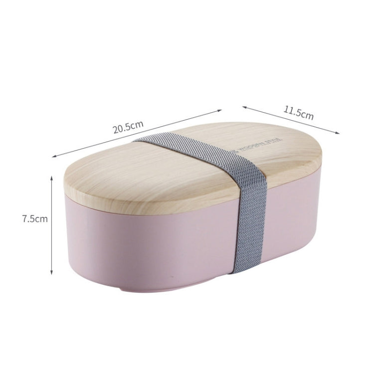 Oval Simple Lunch Box Wooden Sushi Sealed Leak-proof Lunch Box with Cutlery