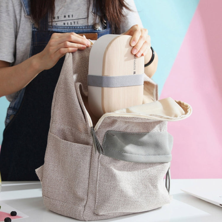 Oval Simple Lunch Box Wooden Sushi Sealed Leak-proof Lunch Box with Cutlery