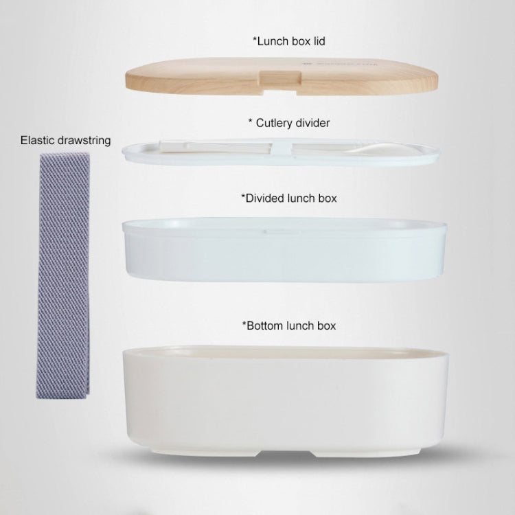 Oval Simple Lunch Box Wooden Sushi Sealed Leak-proof Lunch Box with Cutlery