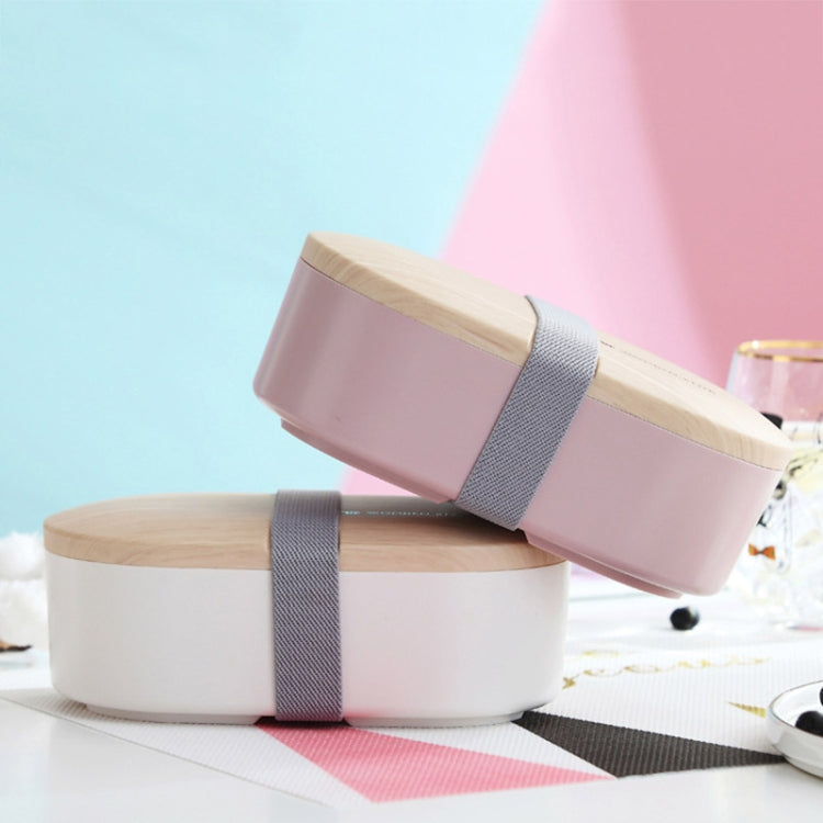 Oval Simple Lunch Box Wooden Sushi Sealed Leak-proof Lunch Box with Cutlery