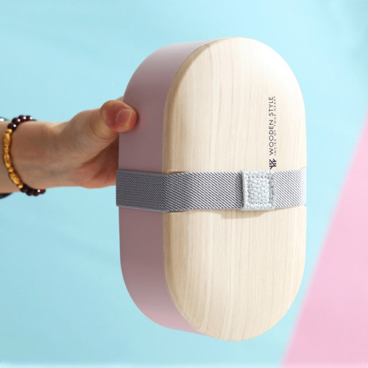 Oval Simple Lunch Box Wooden Sushi Sealed Leak-proof Lunch Box with Cutlery