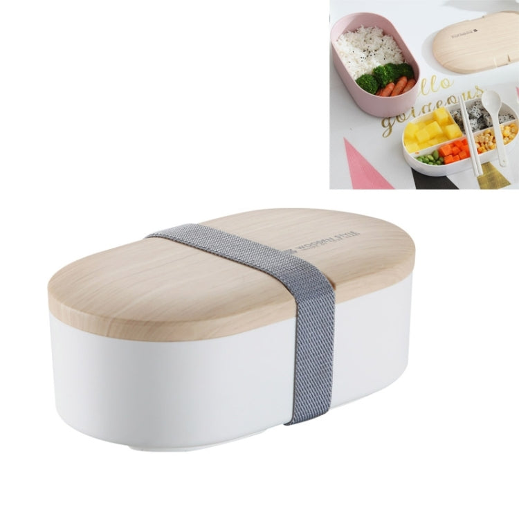 Oval Simple Lunch Box Wooden Sushi Sealed Leak-proof Lunch Box with Cutlery