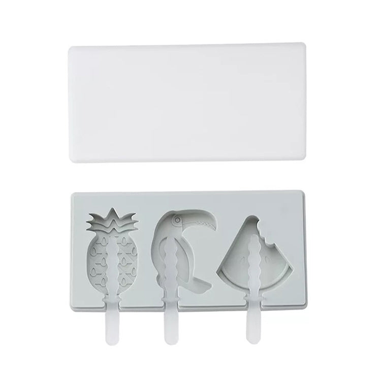 Silicone Cartoon Homemade Handmade DIY Ice Cream Popsicle Mould with Lid, Color Random Delivery