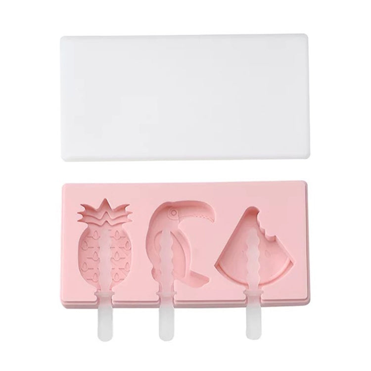 Silicone Cartoon Homemade Handmade DIY Ice Cream Popsicle Mould with Lid, Color Random Delivery