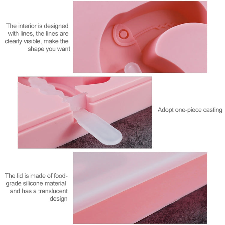Silicone Cartoon Homemade Handmade DIY Ice Cream Popsicle Mould with Lid, Color Random Delivery