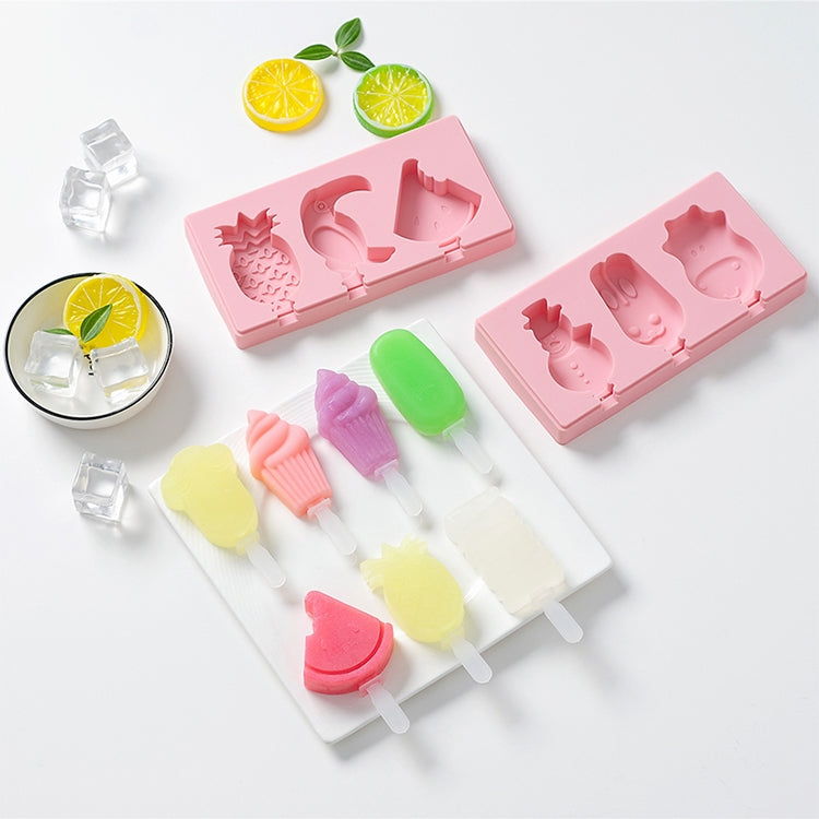Silicone Cartoon Homemade Handmade DIY Ice Cream Popsicle Mould with Lid, Color Random Delivery