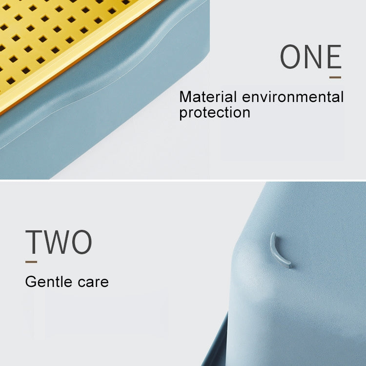 Double-layer Classification Square Drain Basket Kitchen Household Plastic Fruit and Vegetable Basket