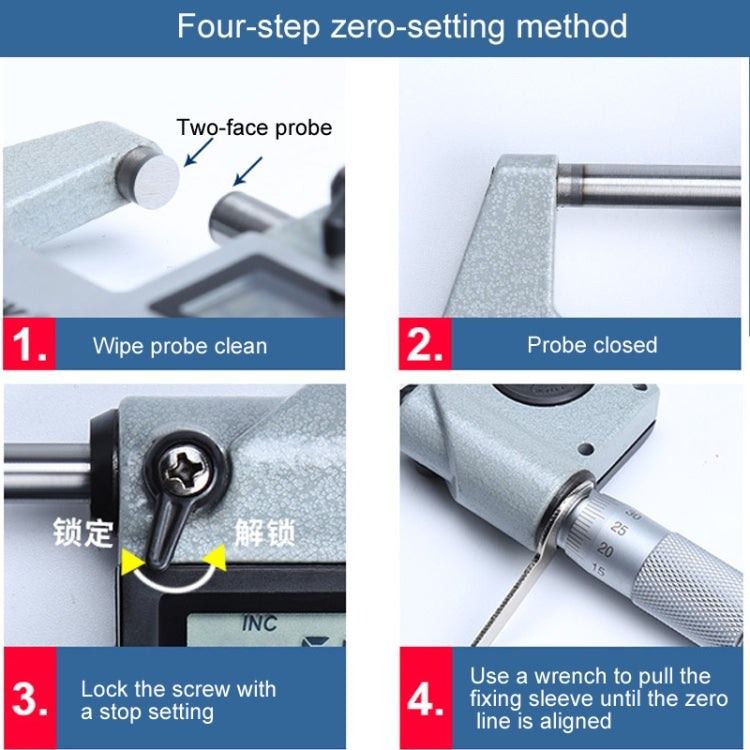 Digital Display Outer Diameter Micrometer 0.001mm High Precision Electronic Spiral Micrometer Thickness Gauge