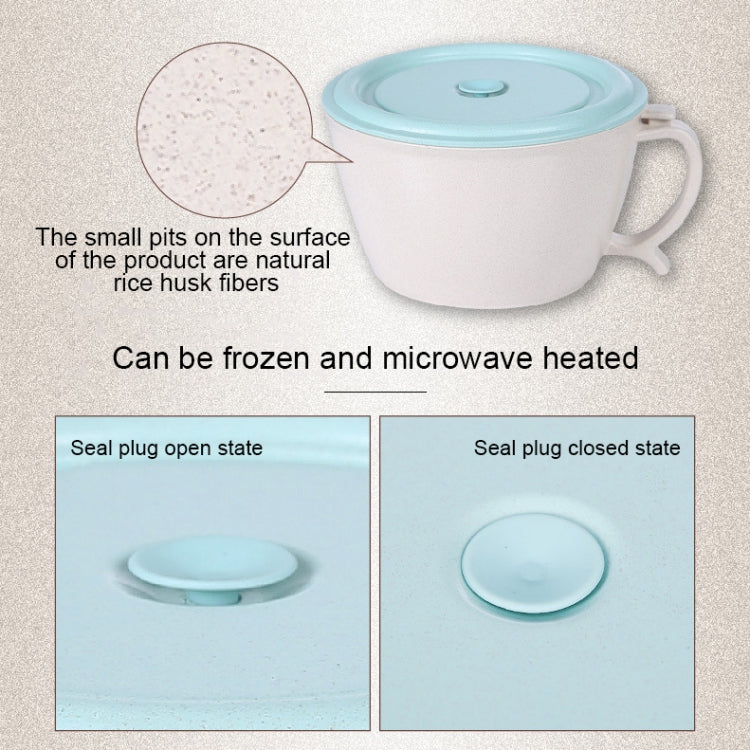 Wheat Fiber Instant Noodle Bowl Creative and Convenient Sealed Lunch Box with Mobile Phone Holder