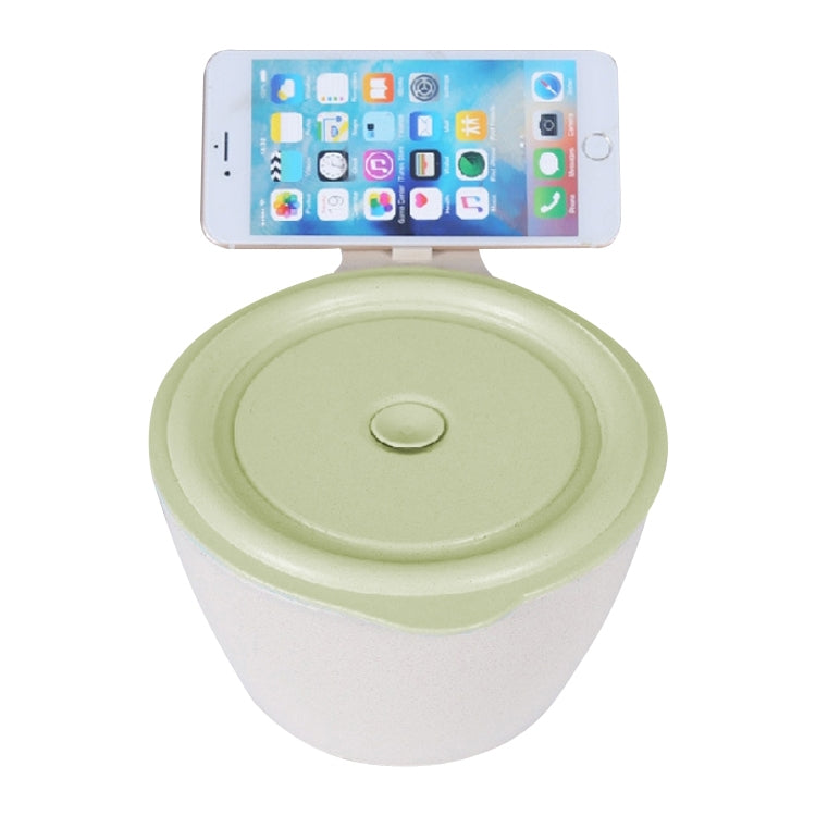 Wheat Fiber Instant Noodle Bowl Creative and Convenient Sealed Lunch Box with Mobile Phone Holder