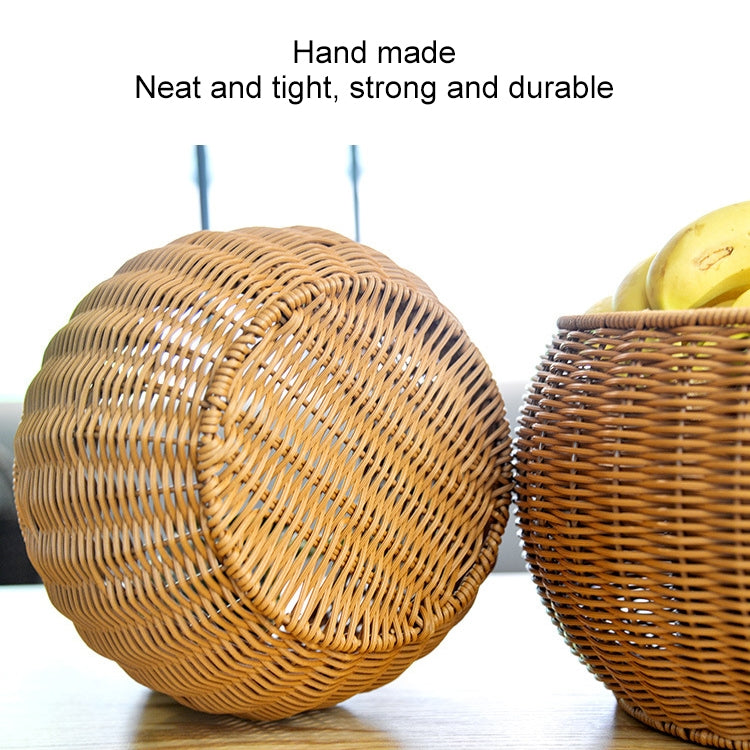 Round Snack Basket Rattan Woven Home Fruit and Vegetable Storage Basket Kitchen Drain Basket