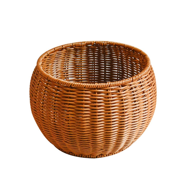 Round Snack Basket Rattan Woven Home Fruit and Vegetable Storage Basket Kitchen Drain Basket