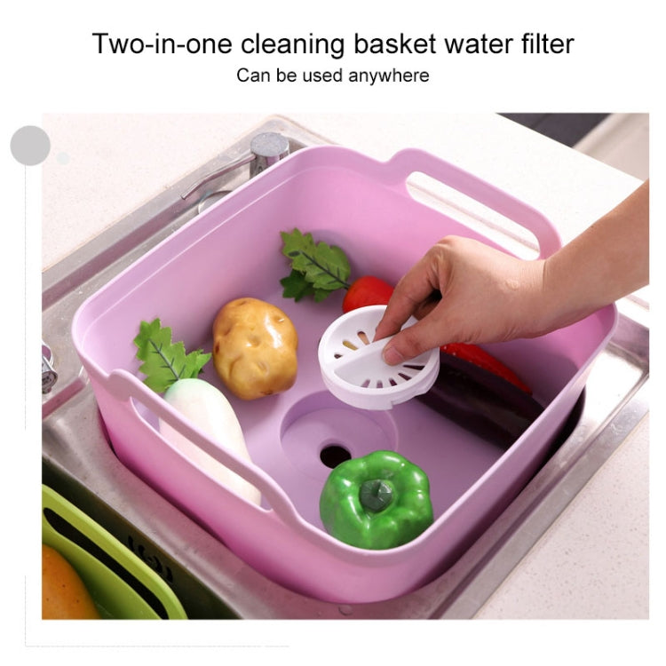 2 PCS Multifunctional Mobile Sink Kitchen Plastic Vegetable Washing Basket Fruit And Vegetable Storage Drain Basket