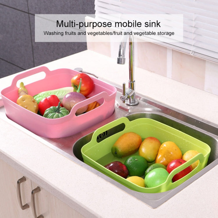 2 PCS Multifunctional Mobile Sink Kitchen Plastic Vegetable Washing Basket Fruit And Vegetable Storage Drain Basket