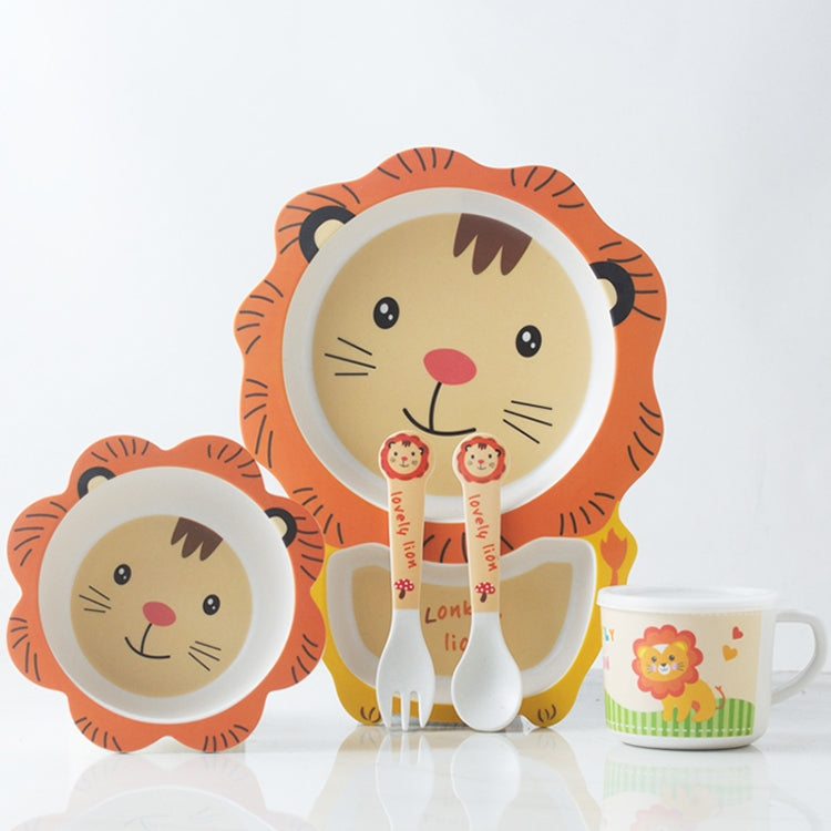 Bamboo Fiber Children Tableware Set Household Cute Cartoon Baby Food Supplement Plate Set