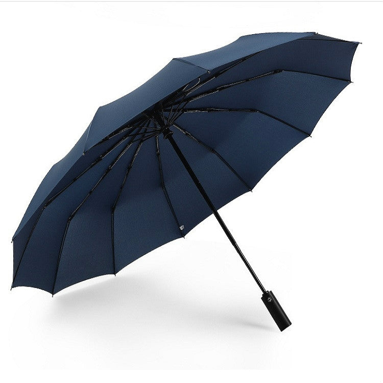 Extra Large Reinforced 12 Bone Automatic Double Folding Rain And Sunny Dual-use Umbrella Personality And Creativity