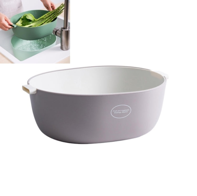 Kitchen Rice Pan Double-dish Vegetable Drain Basket Plastic Fruit Basket