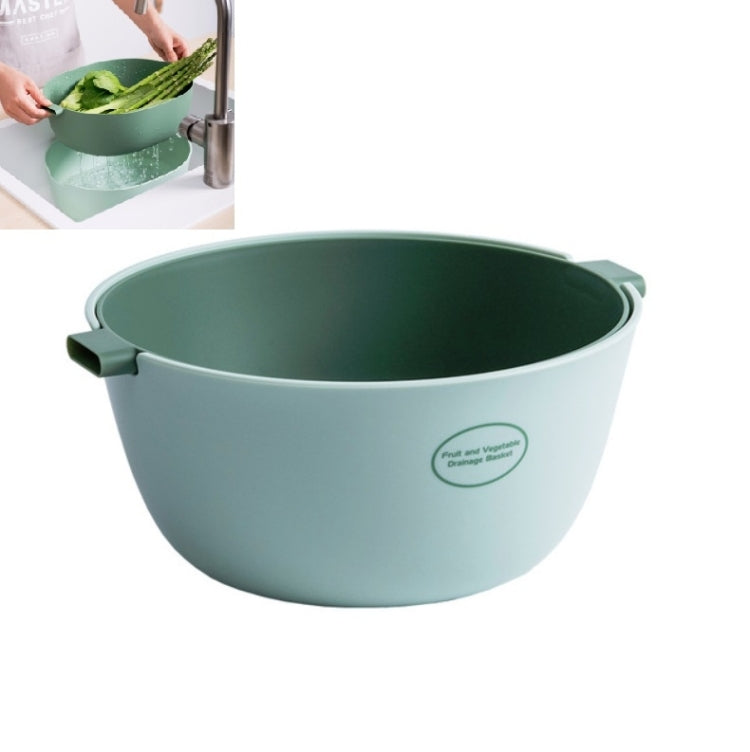 Kitchen Rice Pan Double-dish Vegetable Drain Basket Plastic Fruit Basket