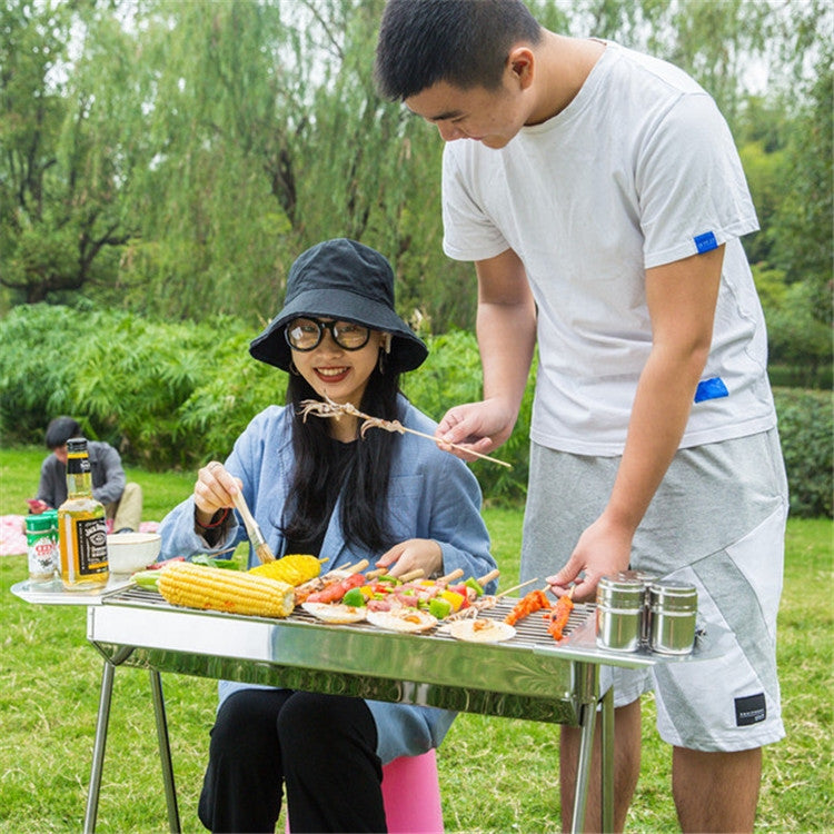 HZ-003 BBQ Grill Outdoor Portable Stainless Steel Stove Household Charcoal Barbecue Rack