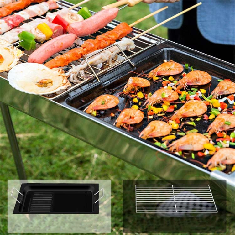 HZ-003 BBQ Grill Outdoor Portable Stainless Steel Stove Household Charcoal Barbecue Rack