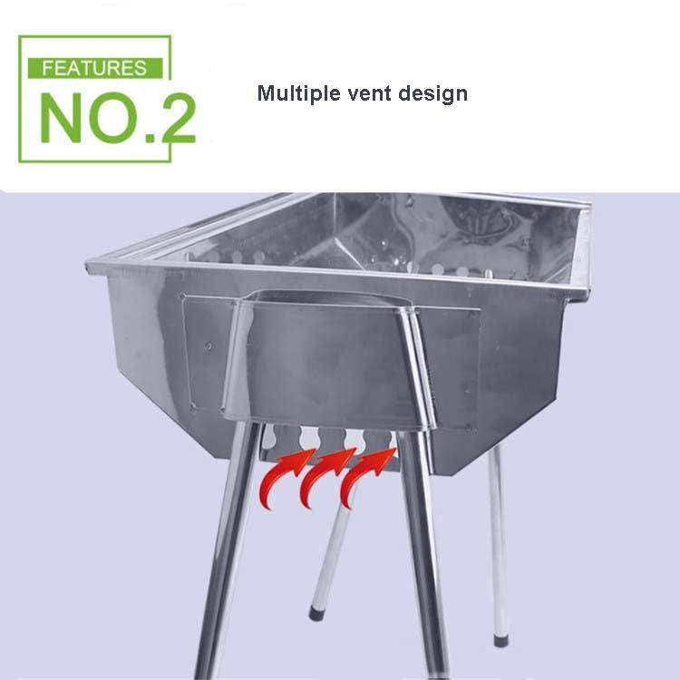 HZ-003 BBQ Grill Outdoor Portable Stainless Steel Stove Household Charcoal Barbecue Rack