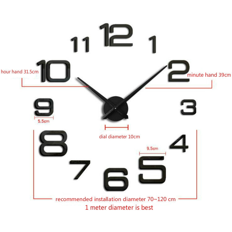 Acrylic Digital Wall Clock Home Living Room Wall Sticker Clock