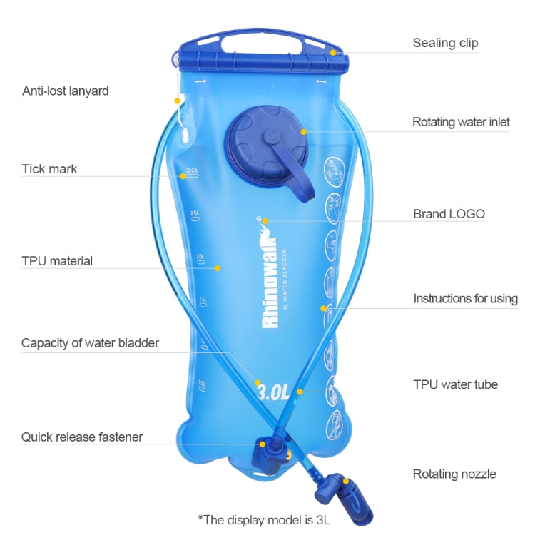 Rhinowalk Cycling Water Bag 2L/3L Full Opening Outdoor Drinking Water Bag Drinking Equipment