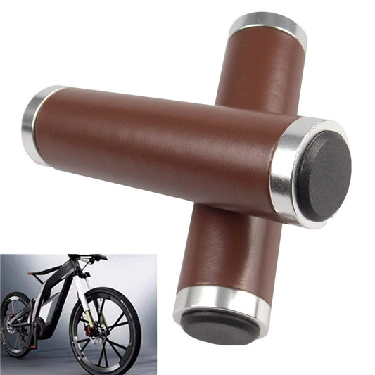 Retro Bicycle Leather Grip Cover Mountain Bike Comfortable Cowhide Grip Cover