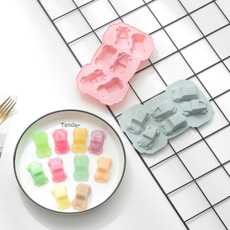 6 PCS Creative Cake Chocolate Mold 3D Car Cartoon Household Silicone Baking Ice Tray Mold
