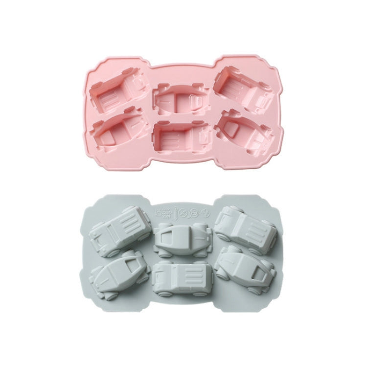 6 PCS Creative Cake Chocolate Mold 3D Car Cartoon Household Silicone Baking Ice Tray Mold